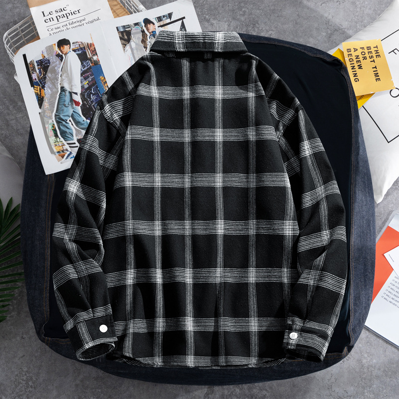 2025 Plaid shirt men's long-sl - Flannel Shirt Lined recension och pris