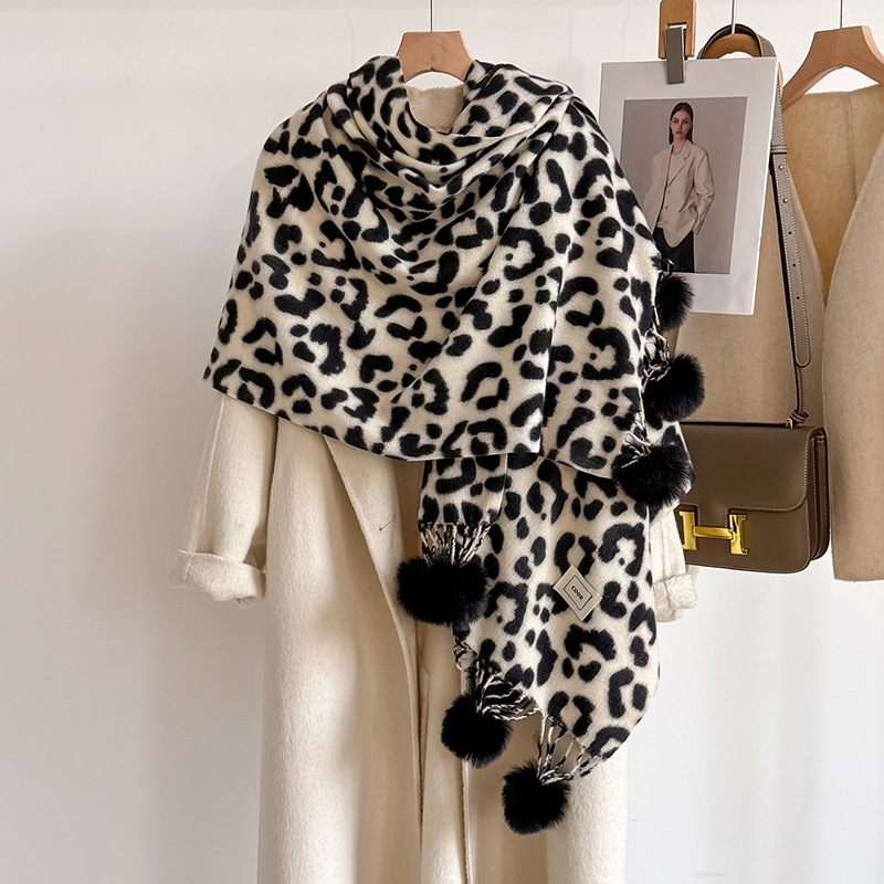 New Luxury Winter Leopard Two- - Shawl Wrap Winter recension och pris
