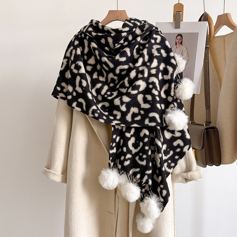 New Luxury Winter Leopard Two- - Shawl Wrap Winter recension och pris