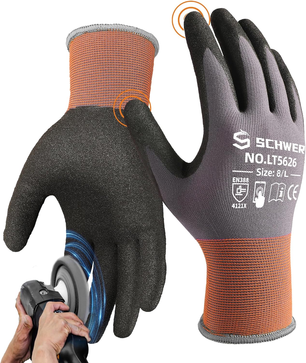 6 Pairs Heavy Duty Work Gloves - Touch Screen Gloves recension och pris