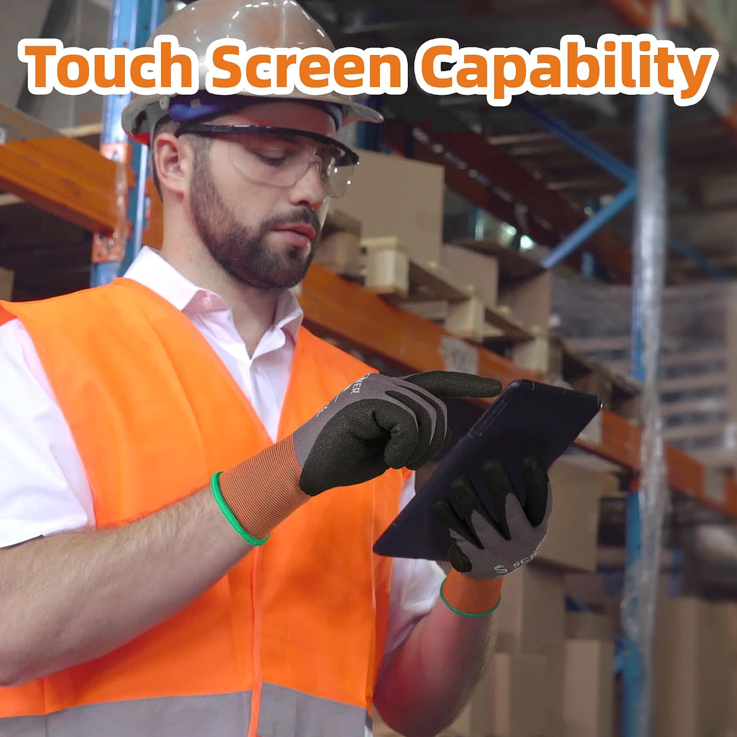6 Pairs Heavy Duty Work Gloves - Touch Screen Gloves recension och pris