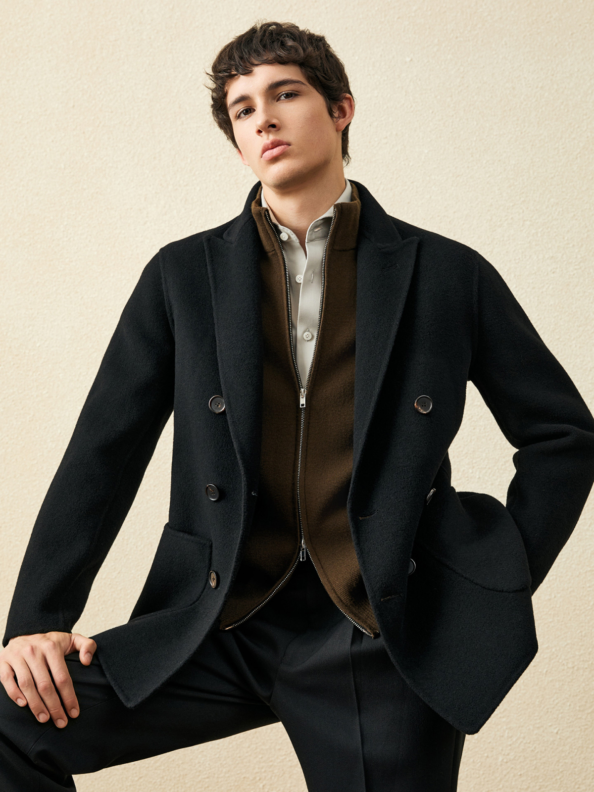 Men‘s 100% Wool Short Coat | B - Wool Coat Peacoat recension och pris
