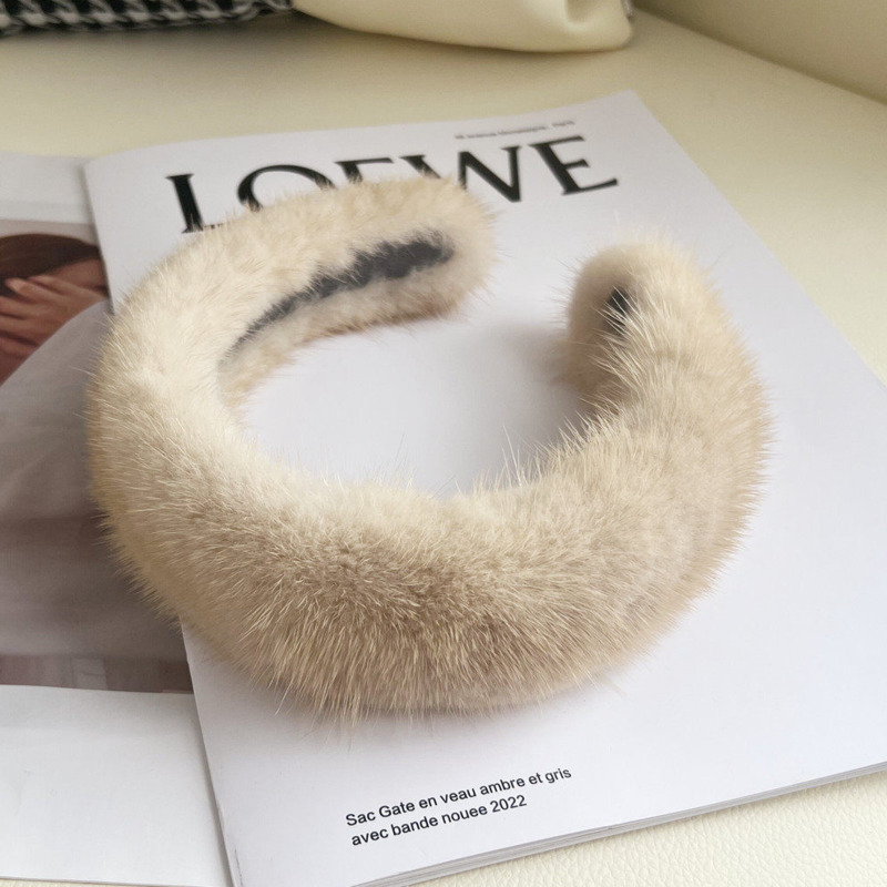 Real Mink Fur Headband Natural - Winter Headband Fleece recension och pris