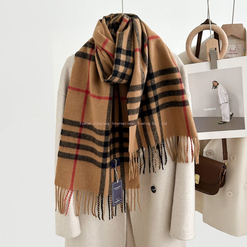 Autumn and winter classic chec - Wool Scarf Men recension och pris