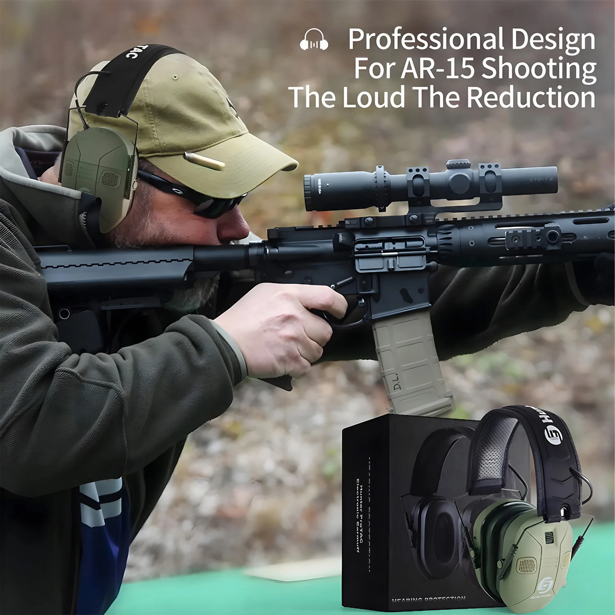 Foldable Tactical Noise Cancel - Earmuffs Foldable recension och pris