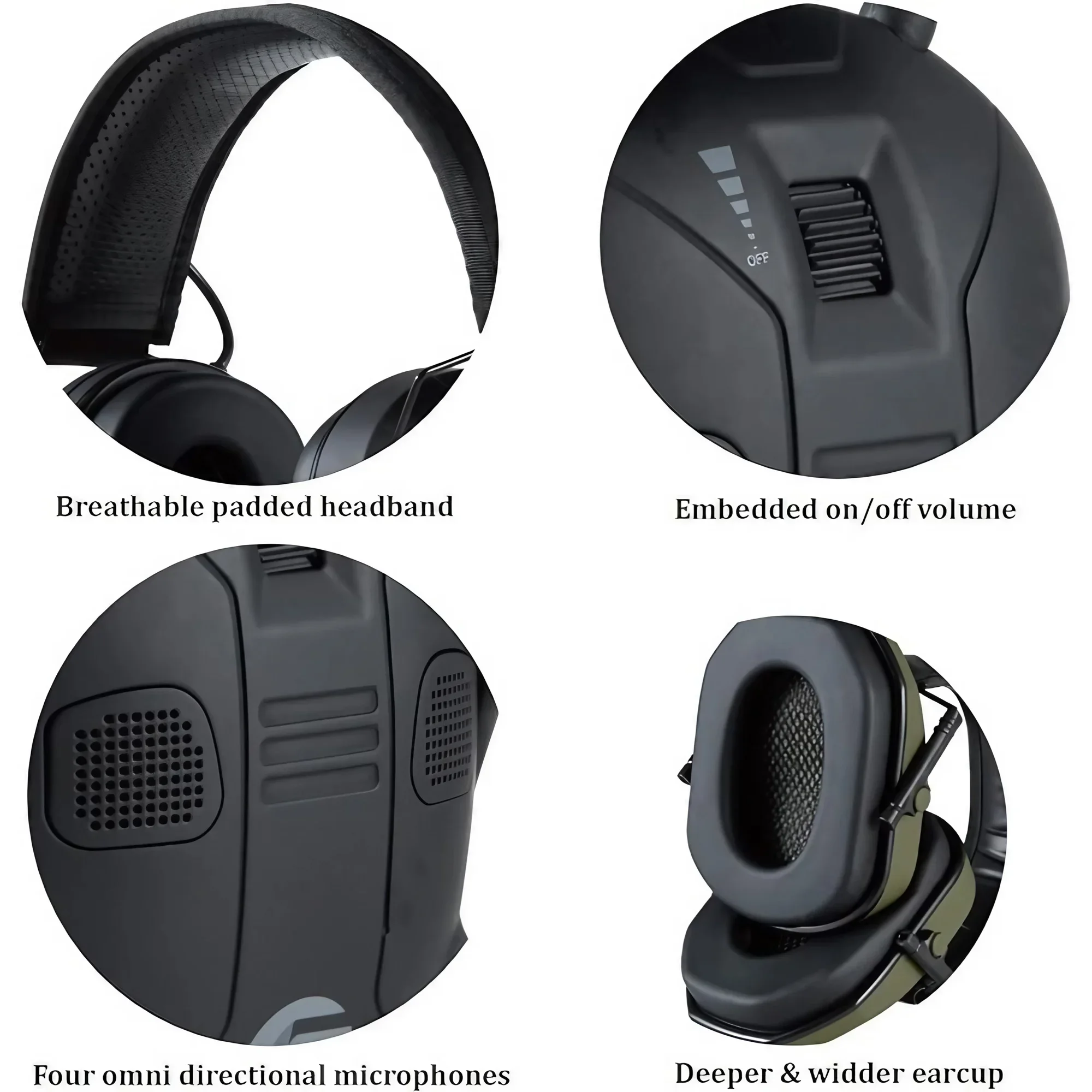 Foldable Tactical Hearing Prot - Earmuffs Foldable recension och pris