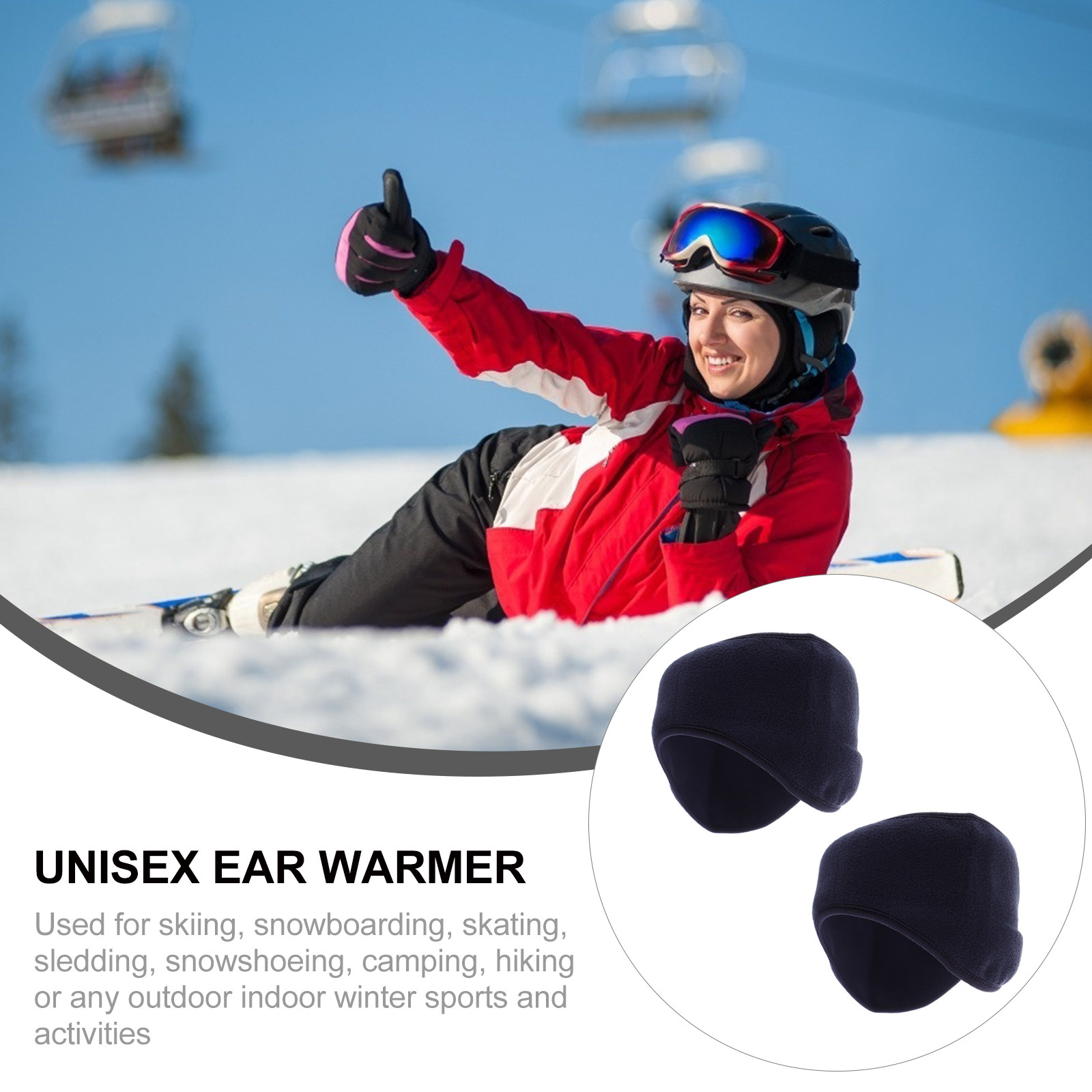 2Pcs Lightweight Stretchable P - Fleece Ear Warmer Band recension och pris